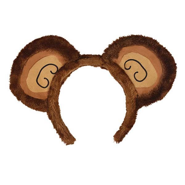 派對城 現貨 【髮箍1入- 猴子耳朵】 歐美派對 派對裝飾 穿戴 派對帽萬聖節道具 派對佈置 拍攝道具
