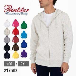 免運【js】日本品牌 printstar 217-mlz 8.4 oz 中量型全棉連帽拉鍊「外套」