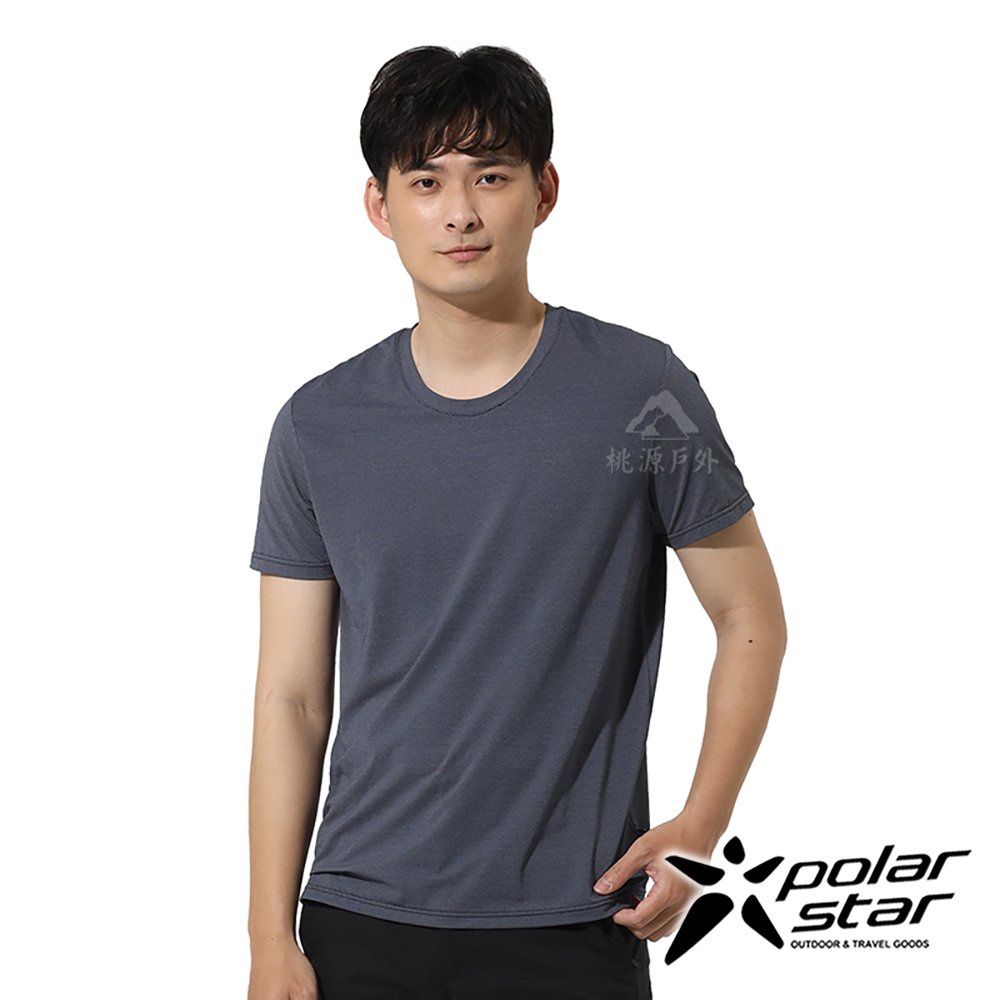 PolarStar 男銀纖維抗菌T恤(鳥眼)『深藍』P22121
