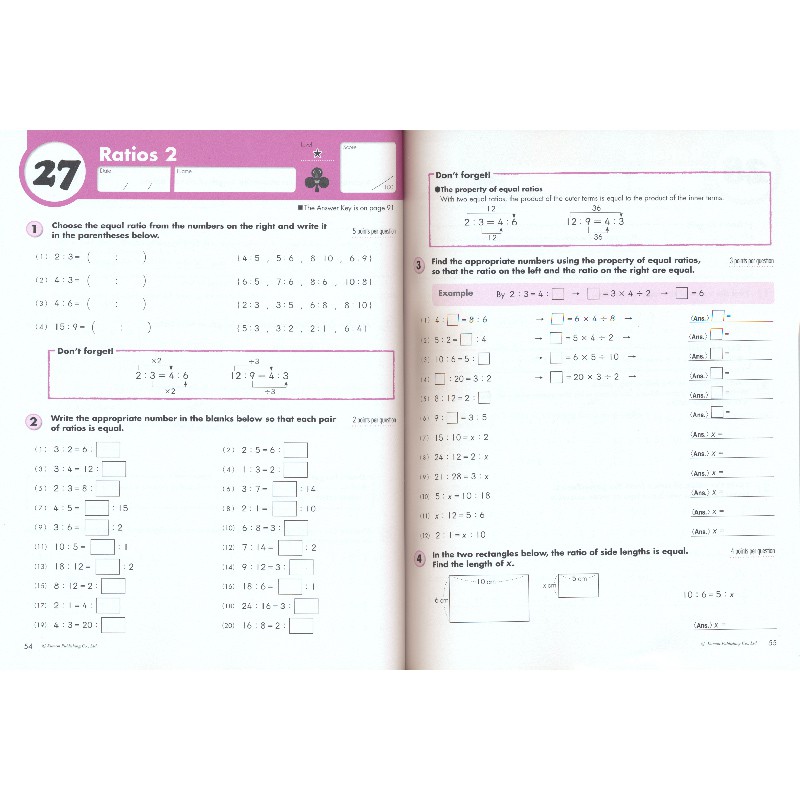 Kumon Grades 6 8 Geometry 小升初數學幾何英語練習冊6 8年級公文式教育定義 練習題型 蝦皮購物