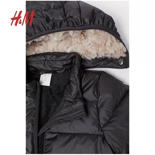 HM 童裝嬰兒亮面連帽寶寶羽絨服外套2-3y100cm