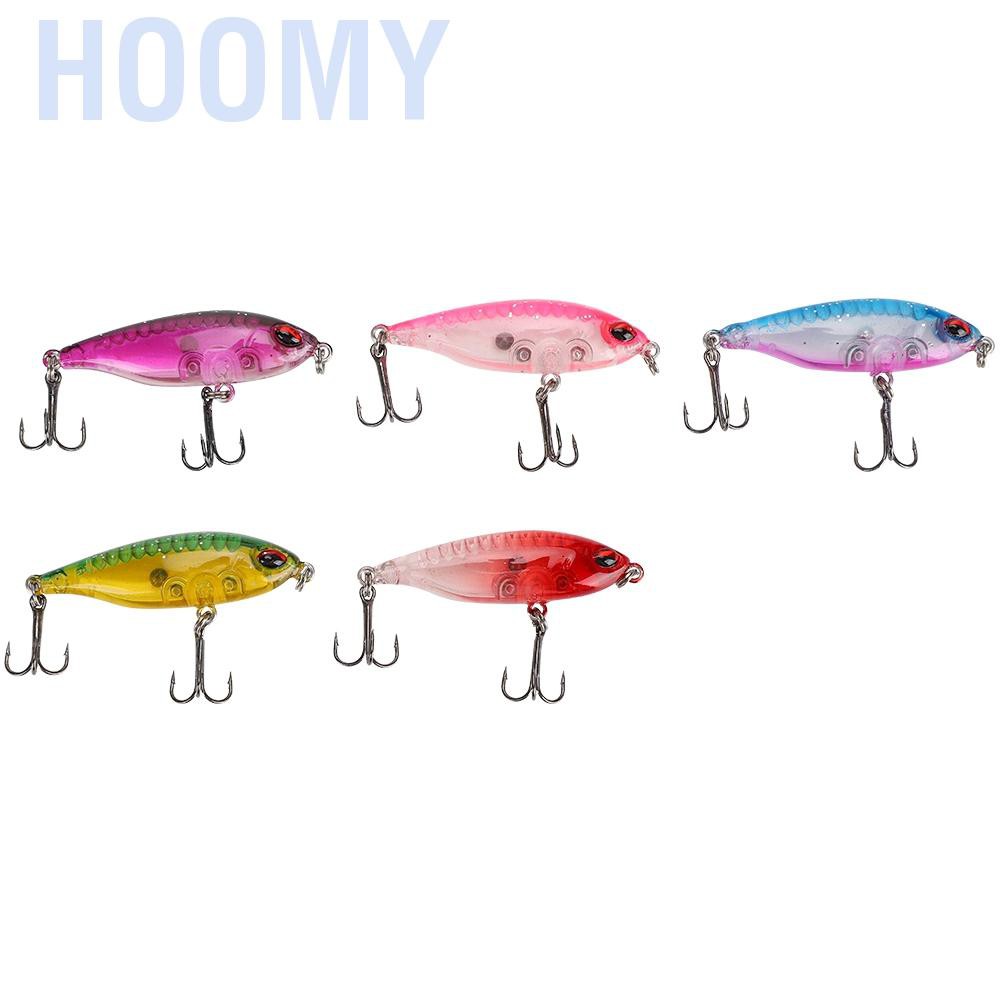 Hoomy 5pcs 5cm 釣魚誘餌迷你慢水槽振動人造誘餌鉛筆套裝 適合小型魚 蝦皮購物
