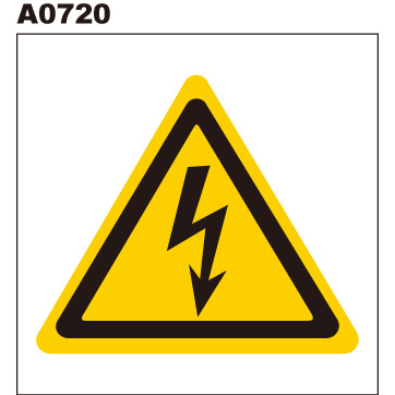 警告貼紙 A0720 警示貼紙 當心觸電 電擊危害 高壓危險 電弧危害  [ 飛盟廣告 設計印刷 ]