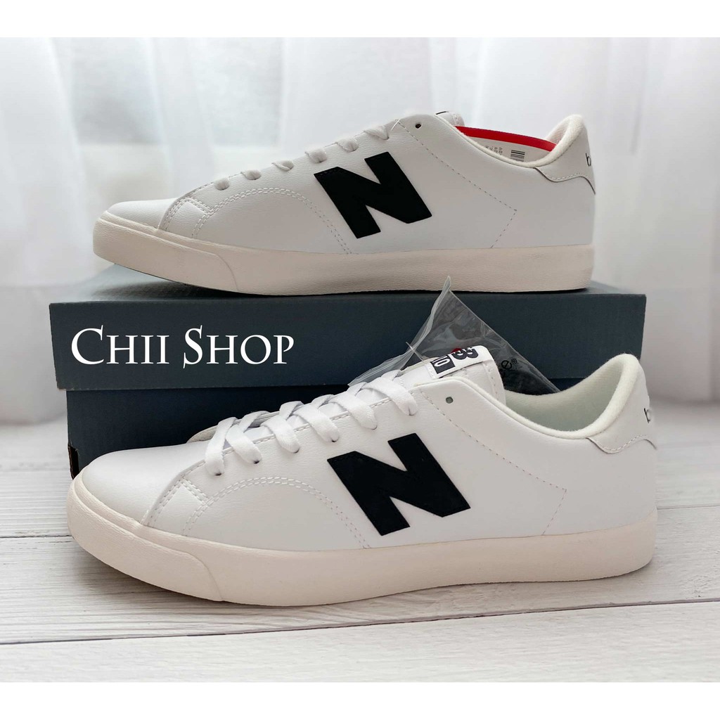 【CHII】瑕疵［24/24.5cm］韓國 New balance 210 皮革 綁帶 白色 白底黑N AM210KWT