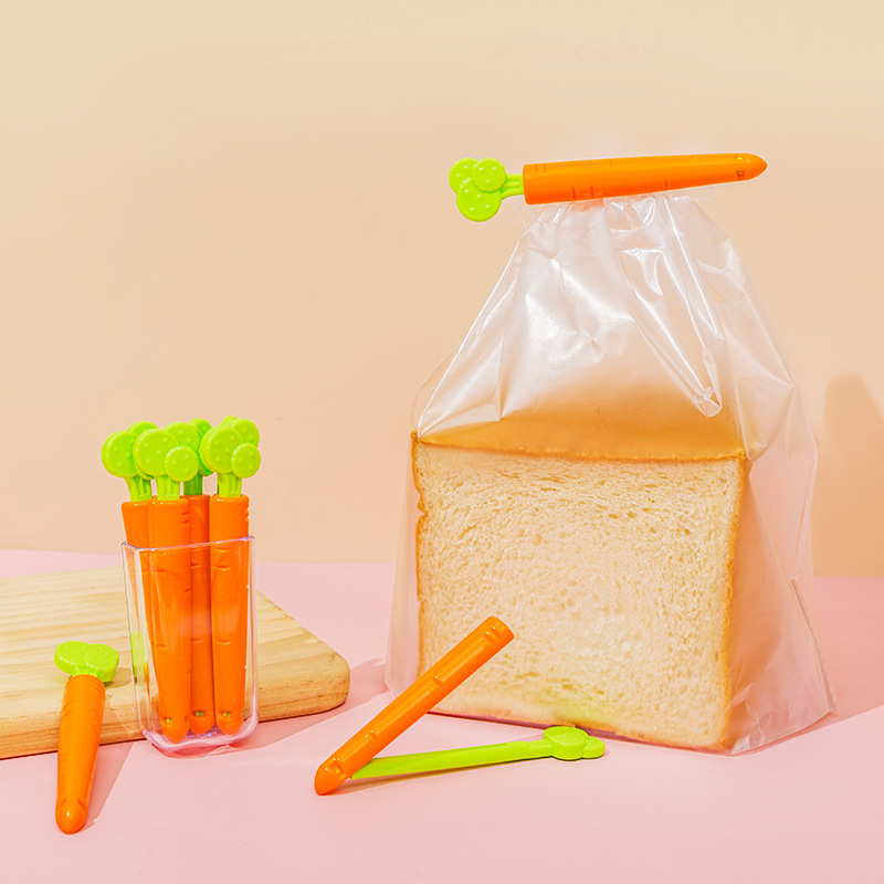 「優心館」夾蘿蔔密封夾 創意食品零食封口袋子 5個裝送冰箱貼收納盒