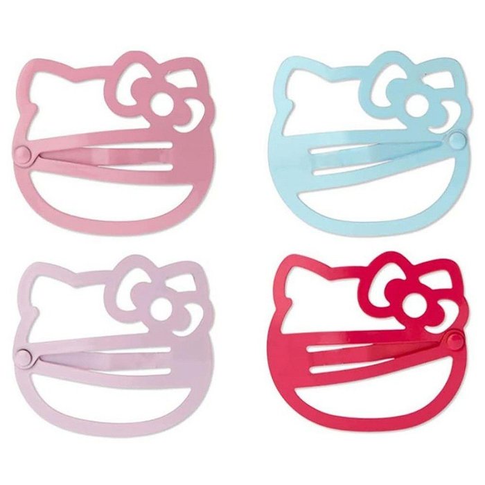 日本 Hello Kitty 臉型 BB髮夾 4入/組