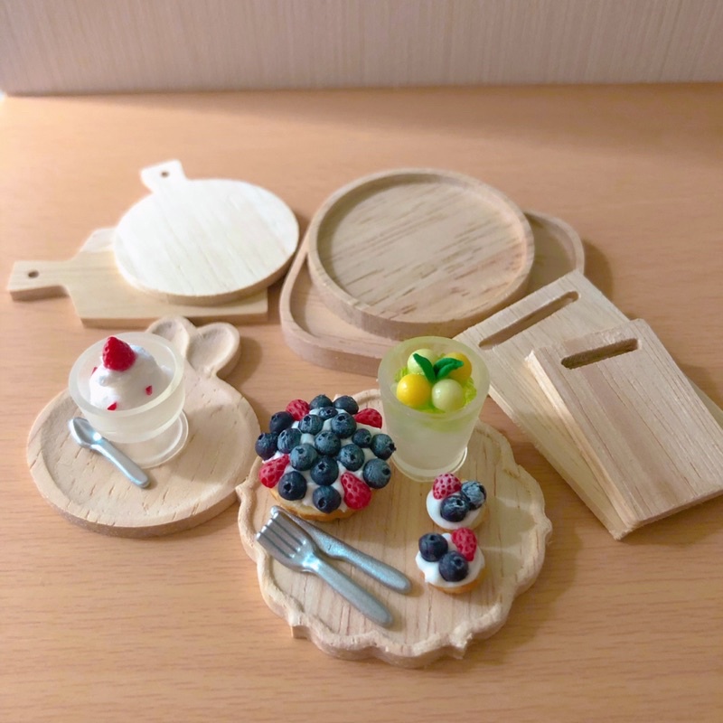 🎪樂寶屋🎪木托盤、甜點盤☁️森林家族、ob11適用仿真食玩配件微縮食玩模型