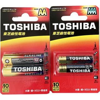TOSHIBA 2入裝3/4號 東芝鹼性電池 3號鹼性電池 4號鹼性電池 鹼性電池 電池 2入