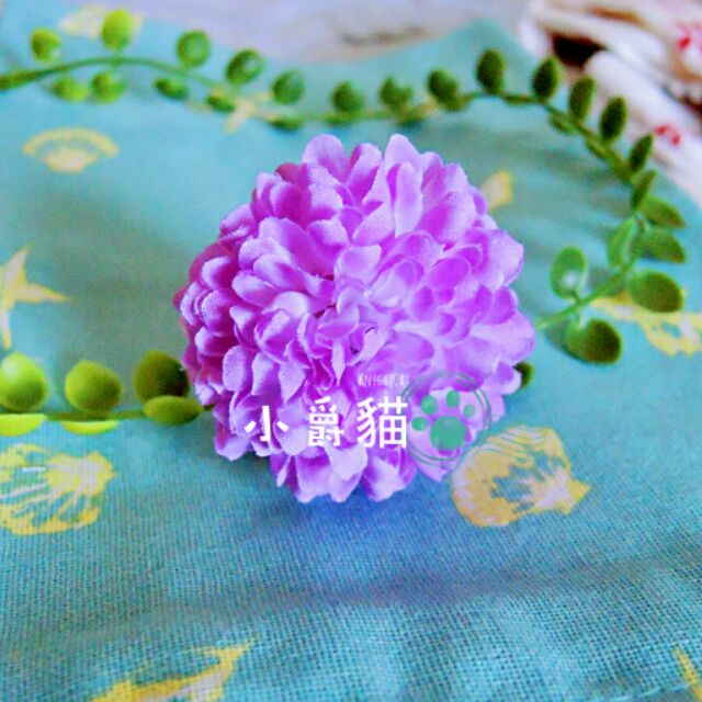 手殘女必備 ✨ 日本 經典 甜美 日系 球狀 花 櫻花 髮飾 髮簪 髮叉 頭飾 盤髮 浴衣 和服 配件 紫色