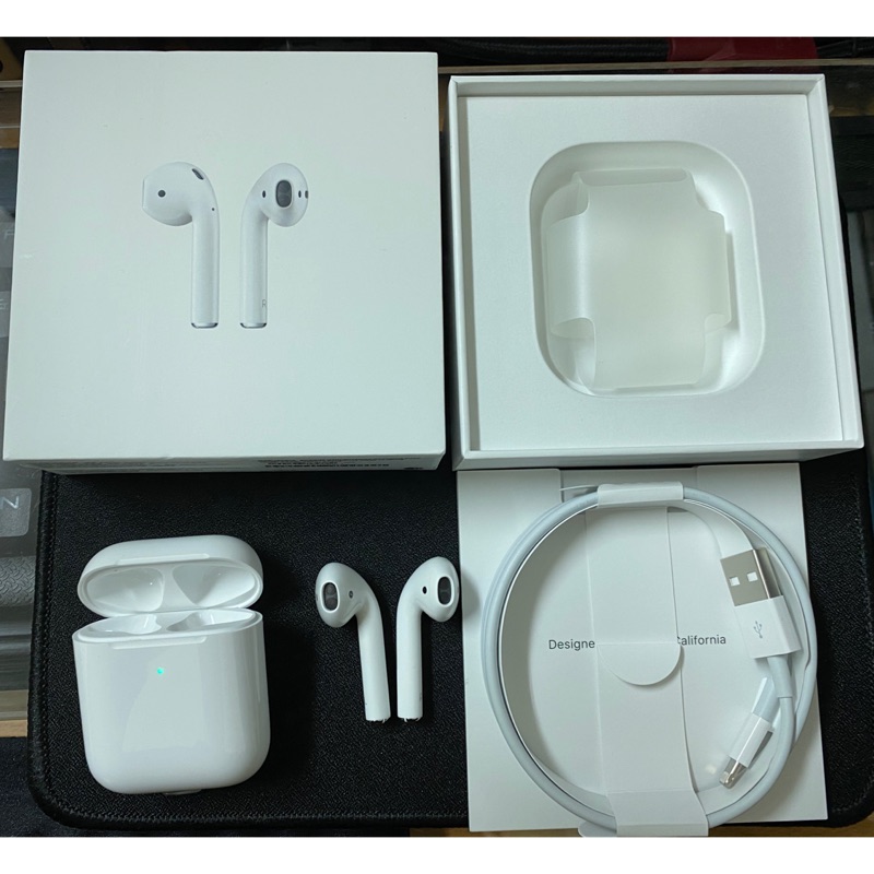 二手Apple AirPods 2(無線充電盒版本) 完整盒裝含配件 有保固