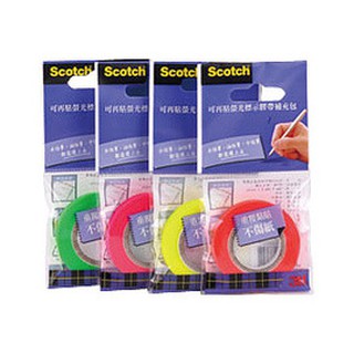 3M Scotch 可再貼螢光標示膠帶補充包(812)4色可選