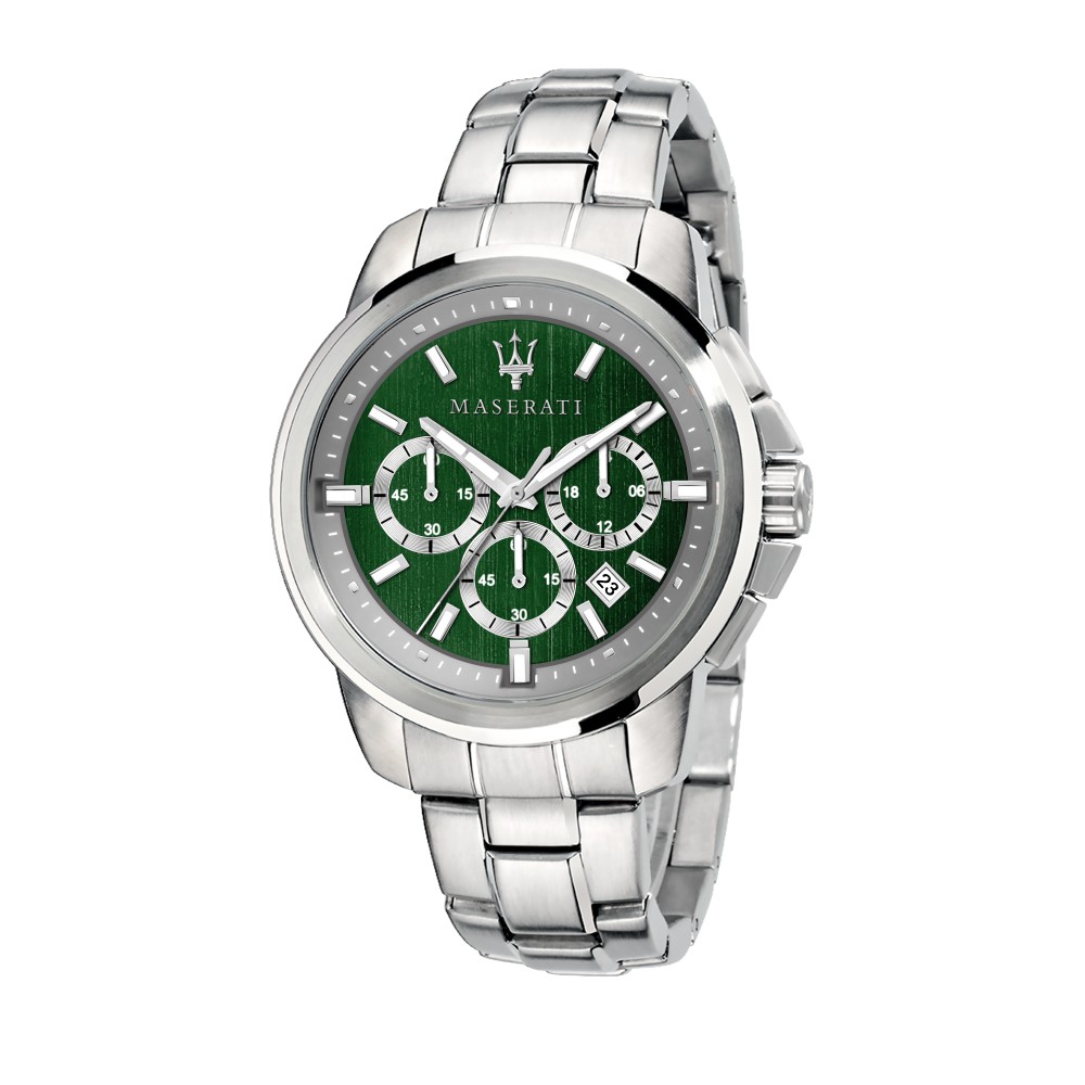 MASERATI 瑪莎拉蒂 經典綠色三眼計時腕錶44mm(R8873621017)