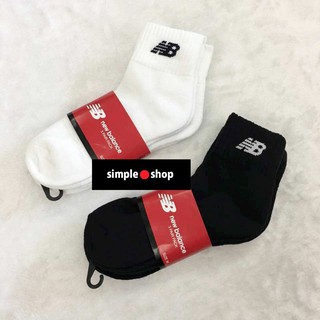 【Simple Shop】現貨 NEW BALANCE 短襪 運動短襪 NB短襪 NB LOGO短襪 白 黑 3入組