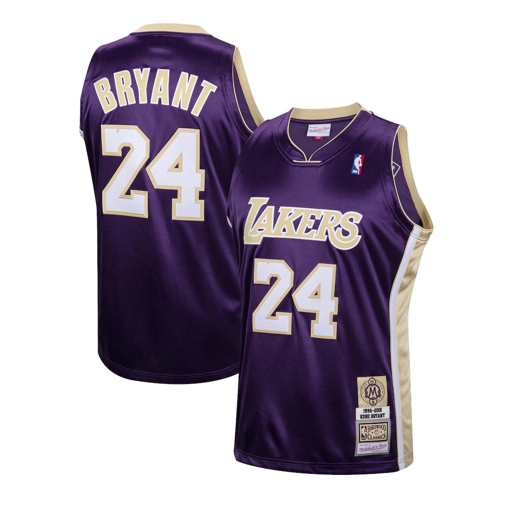 Mitchellness MN湖人LAKERS科比KOBE名人堂AU紫色复古NBA球衣篮球服背心