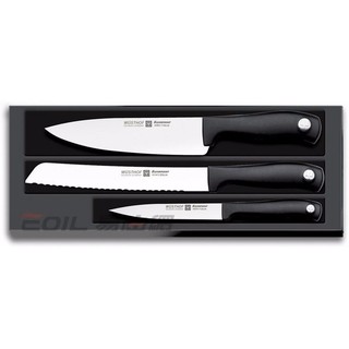 【易油網】Wusthof 三叉牌 主廚刀3件組 (主廚刀、麵包刀、水果刀)銀點系列RIEDEL #9814