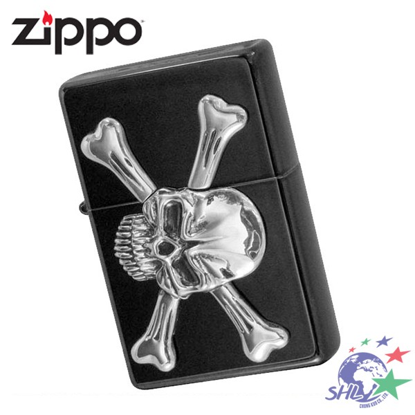 ZIPPO 防風打火機 交叉骷顱 / 黑 BOTTOMZ UP SKULL CROSSBONES / ZP511【詮國】