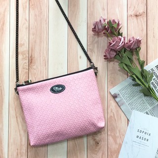 泰國必買Bliss BKK包 "素色編織紋粉紅" 側背包 現貨快速出