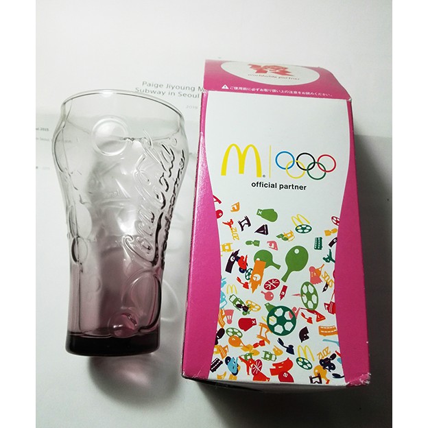 馬克杯隨行杯盤子曲線杯系列 日本2012麥當勞奧運紀念曲線杯可口可樂曲線杯玻璃杯單賣粉色