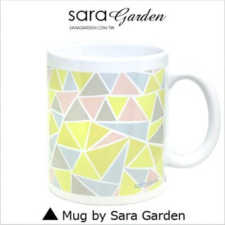 客製化 手作 馬克杯 陶瓷杯 馬卡龍色 三角 撞色 Sara Garden