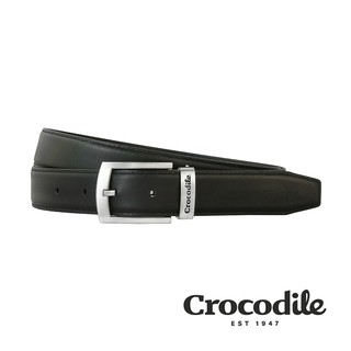Crocodile 鱷魚皮件 真皮皮帶 義大利進口牛皮 穿孔 休閒皮帶 0101-52008-黑色