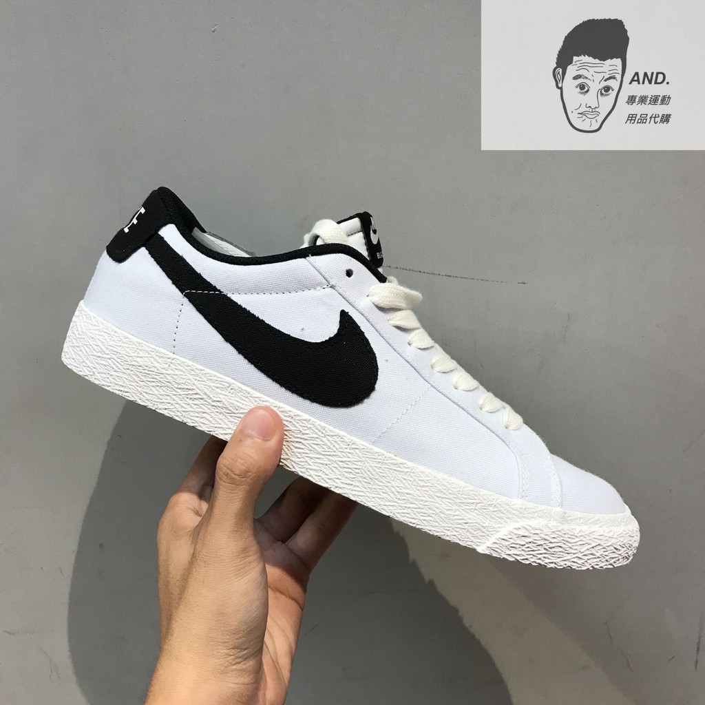 【AND.】NIKE SB BLAZER ZOOM LOW CNVS 黑白 休閒 板鞋 男女款 889053-101