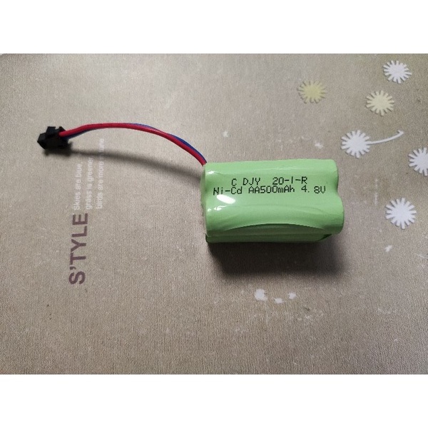 Ni-cd 鎳鎘 4.8v 充電電池 AA 3號 SM接頭 玩具 報警器 500mAh(Ni-MH鎳氫參考)出清價