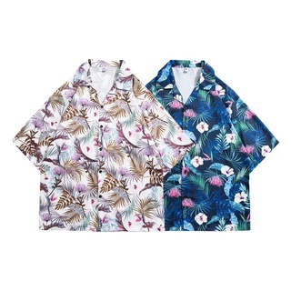 【M-3XL】夏季花襯衫男士短袖新款韓版潮流休閒港風襯衫夏威夷上衣