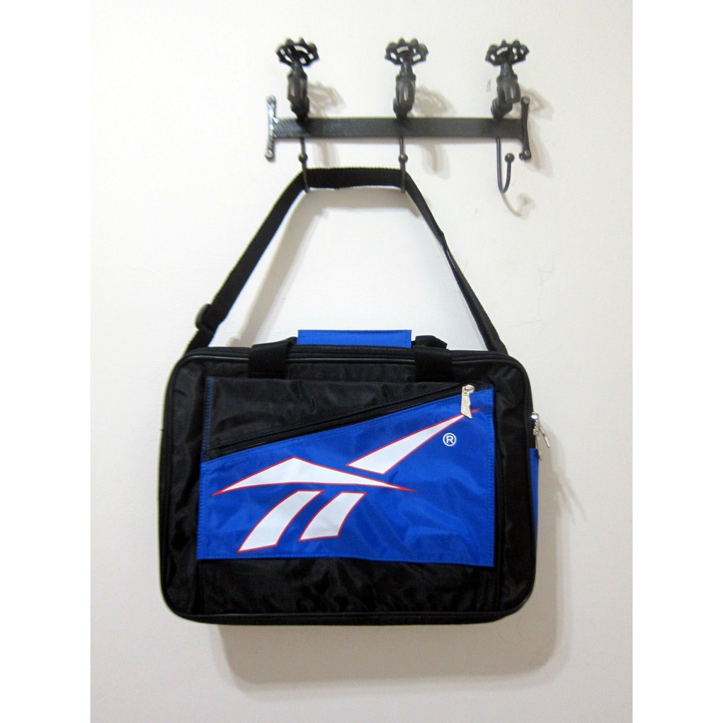 全新 Reebok 銳步 黑 藍 手提袋 公事包 側背包 筆電包 雙向拉鍊 多功能 收納空間多 手提包 書包
