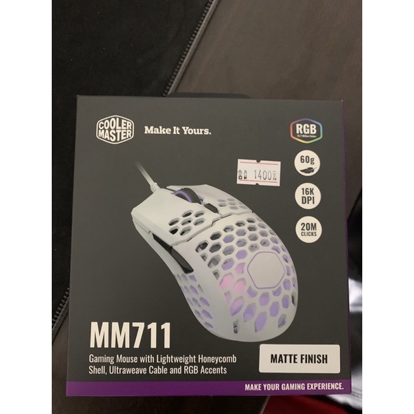 cooler master MM711輕量化滑鼠 全新僅拆封