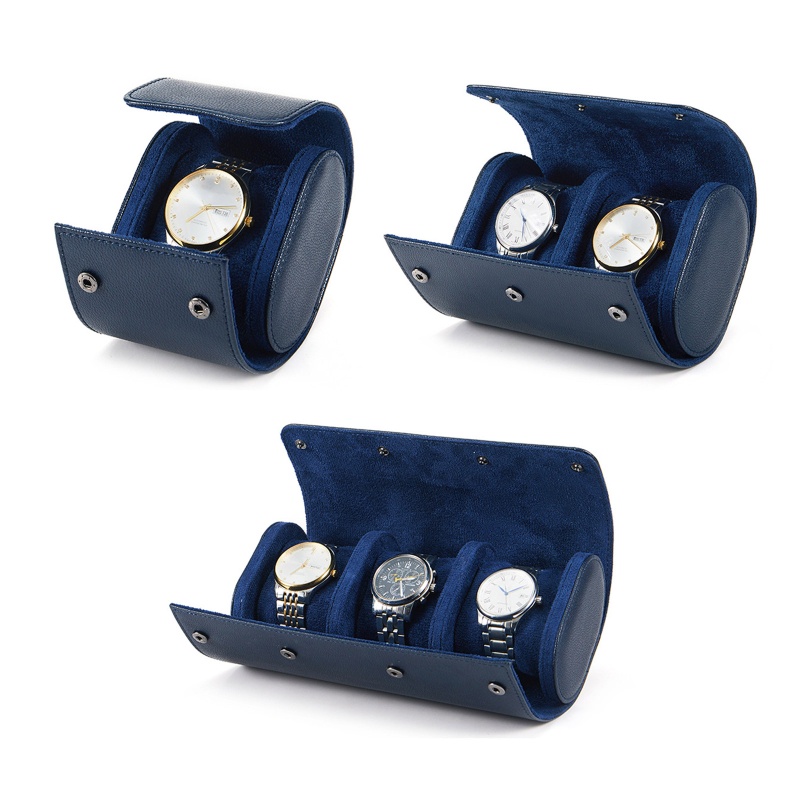 Fol 1/2/3 插槽手錶卷旅行盒便攜式複古皮革展示手錶收納盒帶滑入式手錶組織