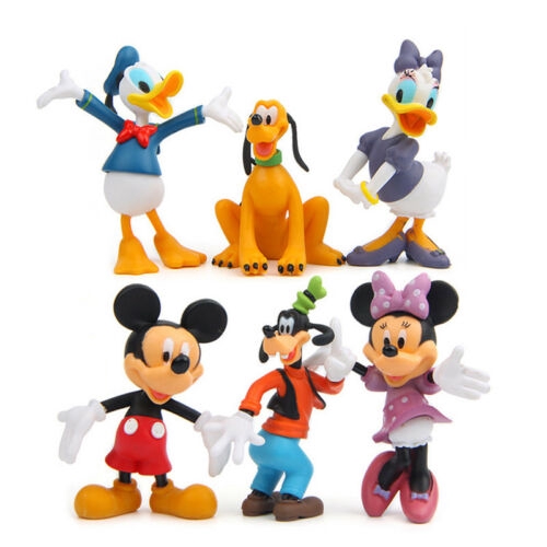 6 件迪士尼米奇老鼠俱樂部人物套裝蛋糕禮帽玩具娃娃孩子聖誕節