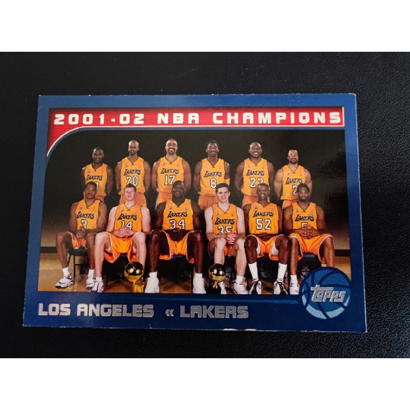 湖人 冠軍 全隊 2002-03 Topps #184 2001-02 NBA Champions Kobe Shaq