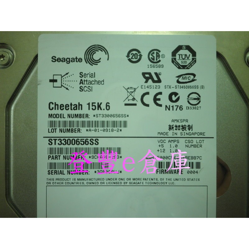 【登豐e倉庫】 YR97 Seagate ST3300656SS 15K.6 300G SAS 15000轉 硬碟