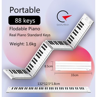 折疊式電鋼琴 88鍵可折疊鋼琴 便攜式對折鋼琴 專業版成人初学者練習隨身攜帶鋼琴 數位鋼琴 手卷琴 軟鋼琴 數位鋼琴