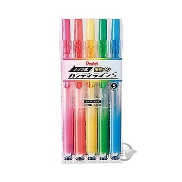 PENTEL 飛龍 SXNS15-5 自動螢光筆 5色組 按壓式 螢光筆 芯可替換 【金玉堂文具】