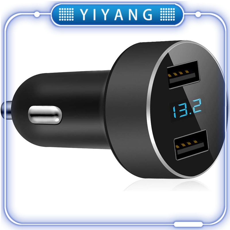 雙usb車用充電器 輸出4 8a車用適配器 點菸器電壓表 適用於iphone Ipad 三星 Lg 其他usb設備 黑色 蝦皮購物