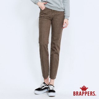 BRAPPERS 女款 Boy friend系列-中高腰素面直筒褲-咖啡