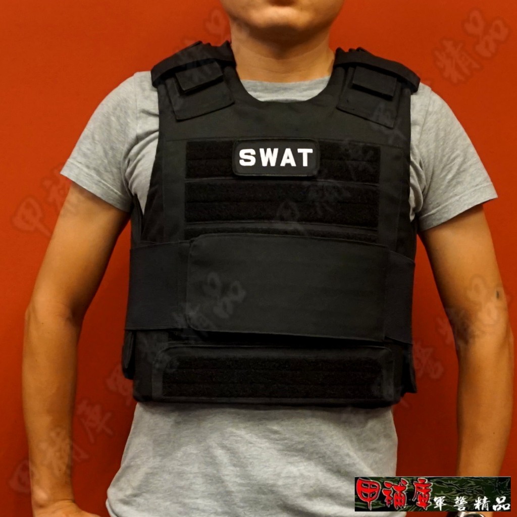 《甲補庫》＿維安特勤隊SWAT黑色防彈背心外襯套/霹靂小組/EVA泡綿內墊