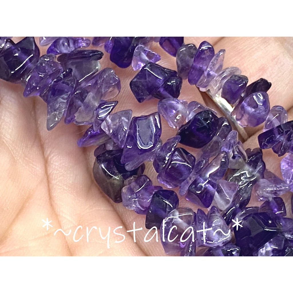 天然紫水晶碎石手創飾品配件，平均6-9mm一包20顆