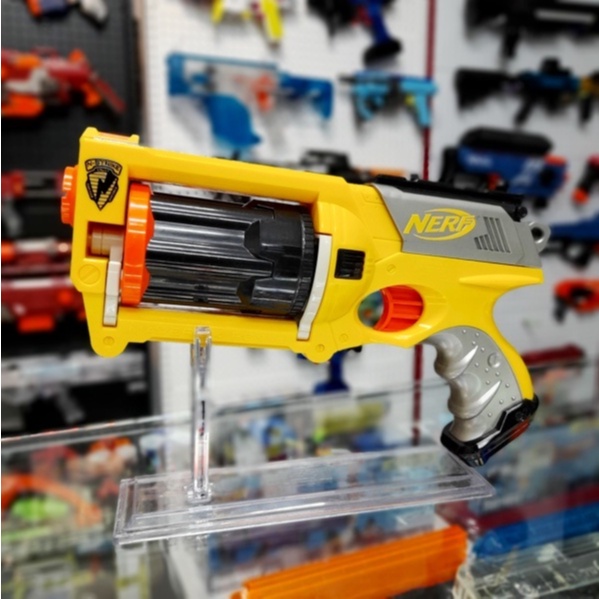 NERF Maverick 黃左輪 經典 小牛 二手良品 軟彈 泡棉彈發射器 菁英系列