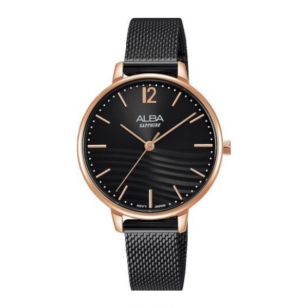 ALBA雅柏 女 黑色時尚石英腕錶 (AH8762X1) 32mm