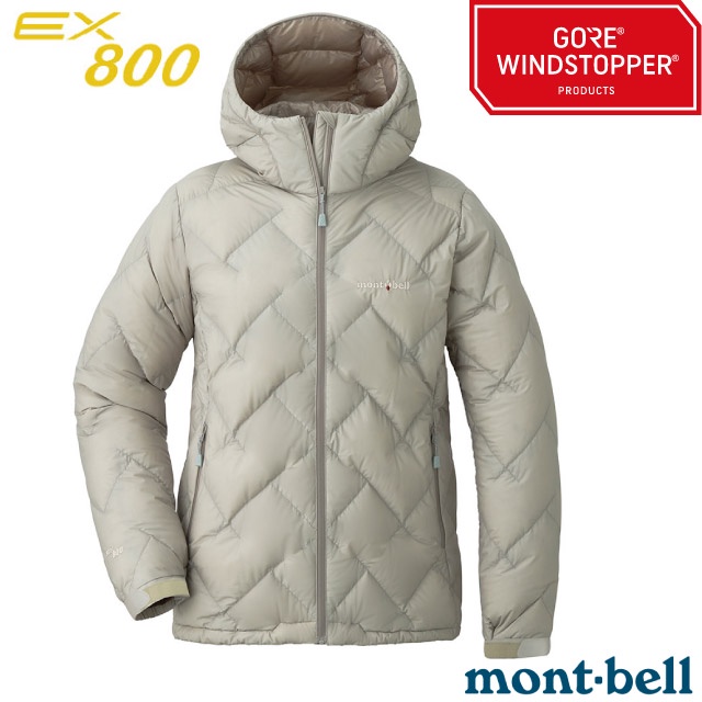 【日本 mont-bell】800FP Permafrost LT輕量連帽防水防風羽絨外套/OPGY白灰_1101640