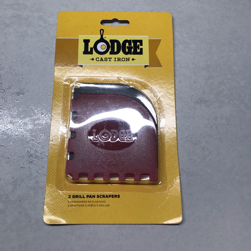 Lodge 橫紋 鑄鐵 烤盤 清潔 刮片 兩種齒距 二入 cast iron grill pan scrapers