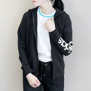 【零碼半價出清！】Adidas Essentials Hoodie 女款 黑色 Logo 棉質休閒連帽外套 DP2417
