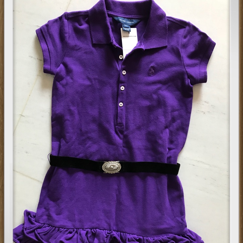 全新Ralph Lauren 女童紫色洋裝附腰帶