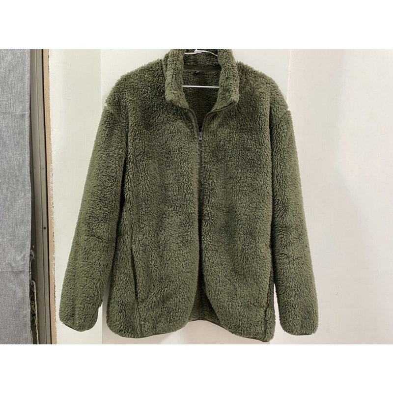 UNIQLO男刷毛外套XL（軍綠）Fleece/保暖/防風