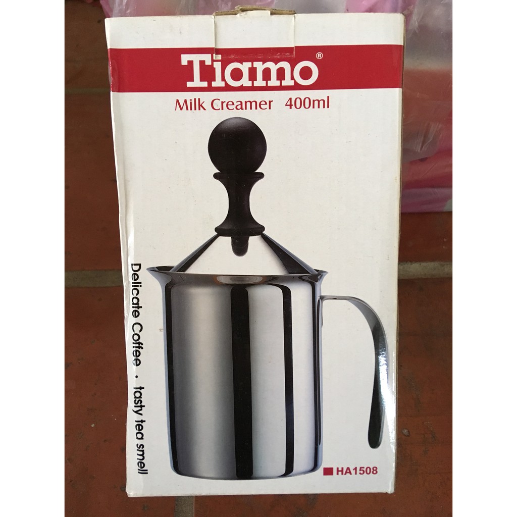 Tiamo Milk Creamer 單層濾網 不鏽鋼奶泡杯 400ml