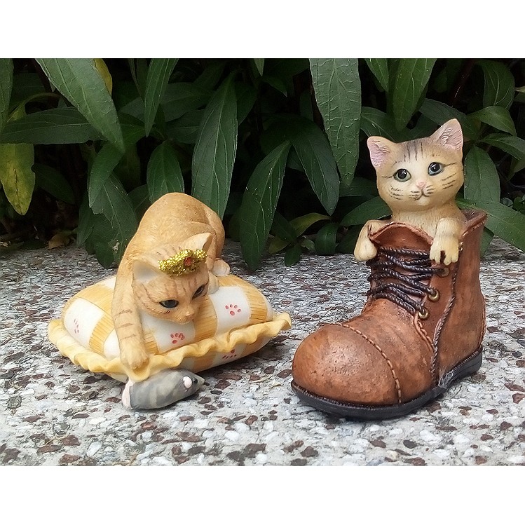 【浪漫349】 4隻一組 特價可愛逗趣 貓咪鞋子信箱禮物老鼠 櫥窗佈置田園園藝造景送禮收藏