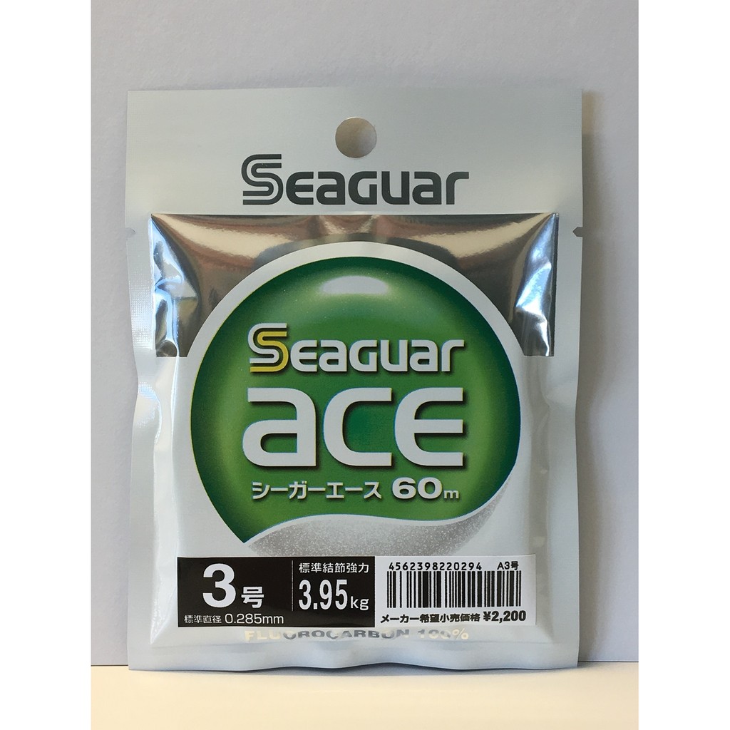 [Seaguar 碳纖線]日本製 Seaguar ace #3號 60m-- 子線 碳素線 卡夢線  ★魚彩釣具★