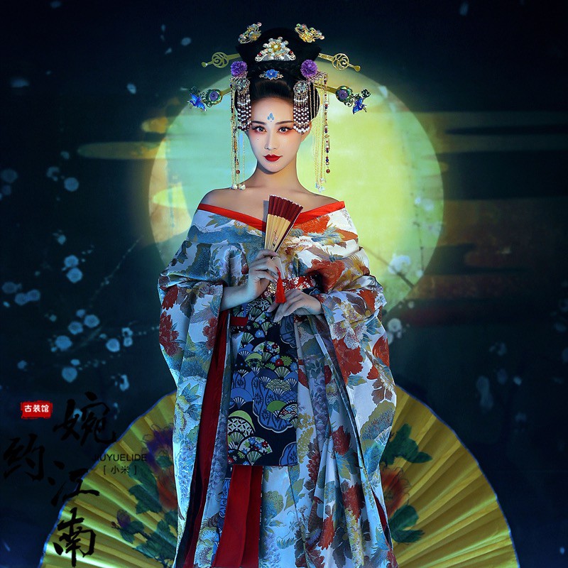 日系和服和風女古裝漢服唐裝漢服唯美日常舞台裝月影千尋 蝦皮購物